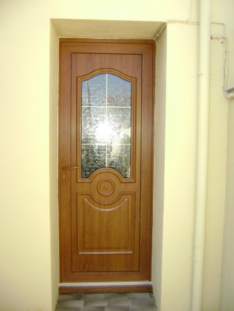 Porte d'entée PVC plaxé chêne doré